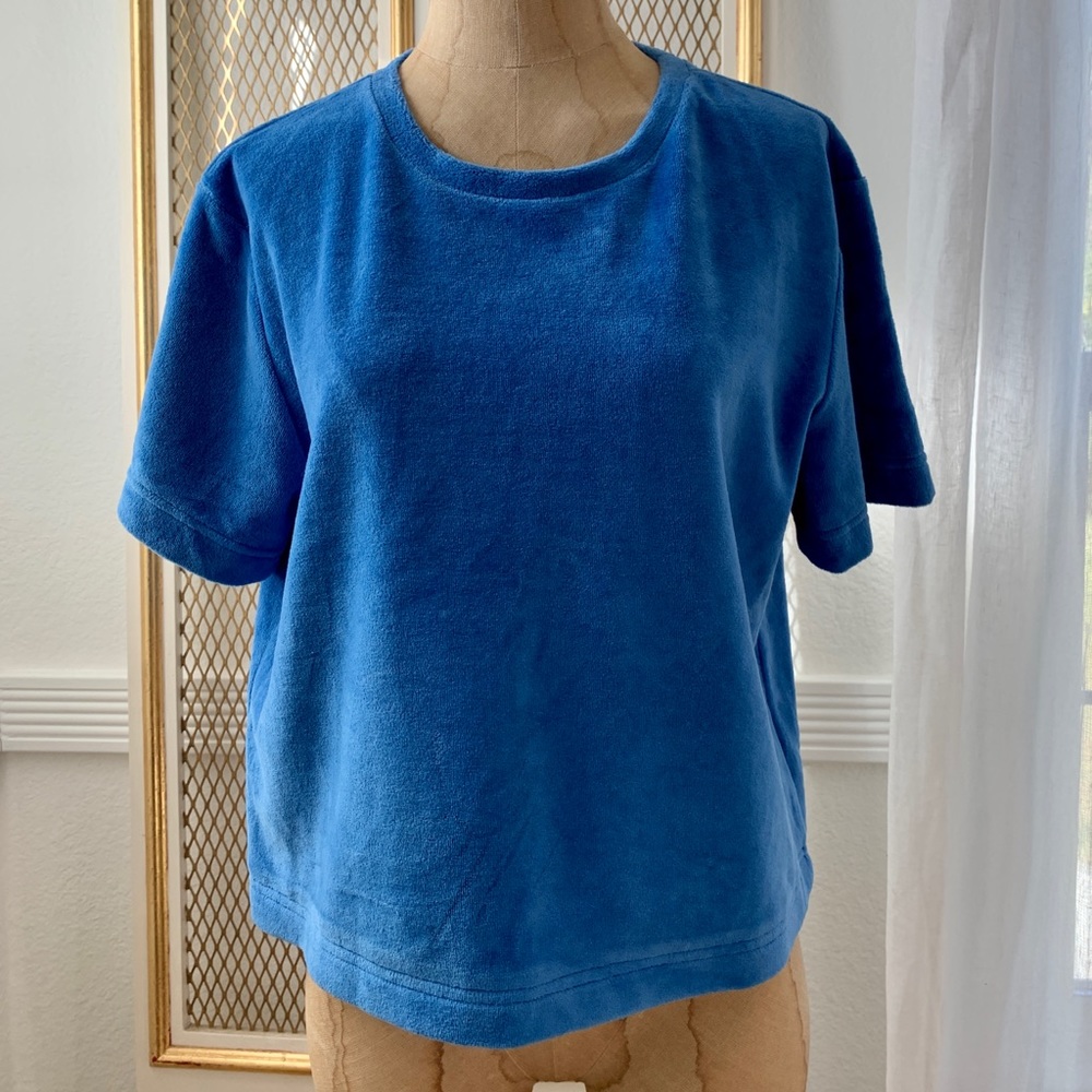 Paris Atelier & Other Stories Velour Top Blouse Blue